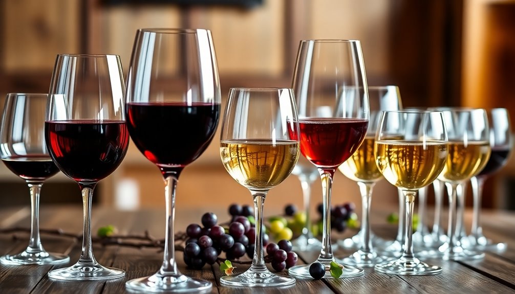 stylish wine glasses selection