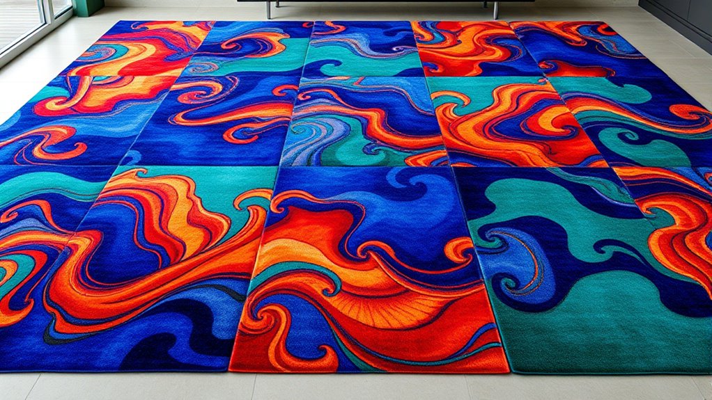 elegant abstract silk rug designs