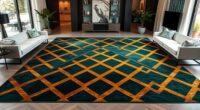 elegant geometric silk rugs