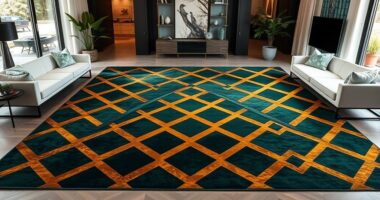 elegant geometric silk rugs