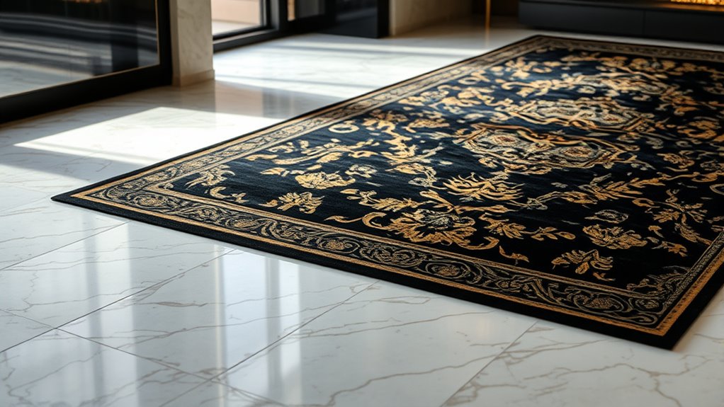luxury black gold silk rugs