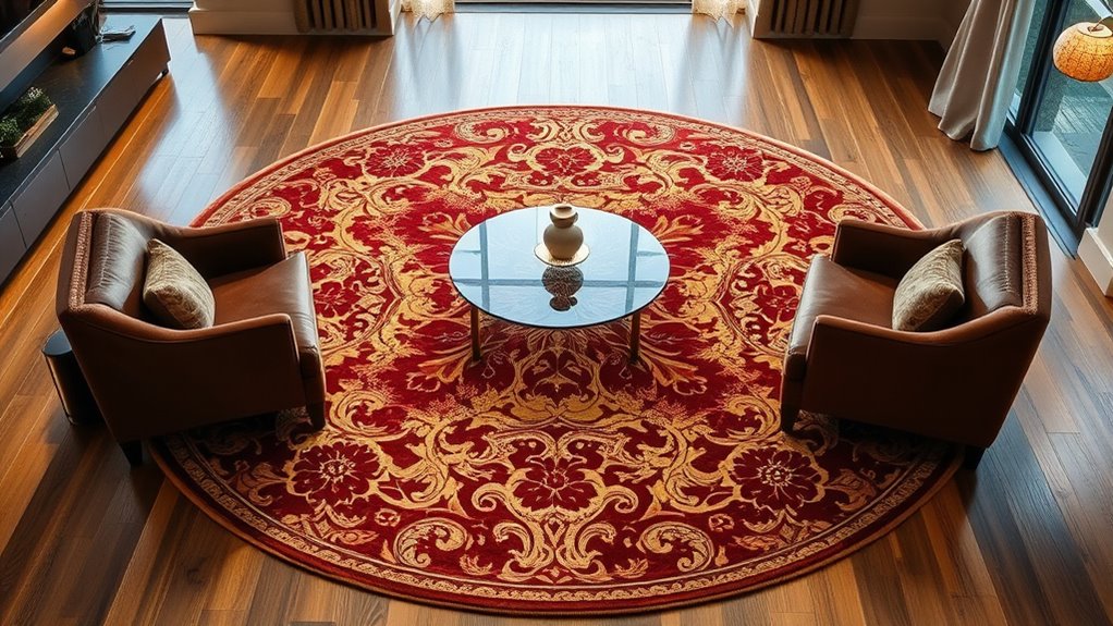 luxury round silk rugs