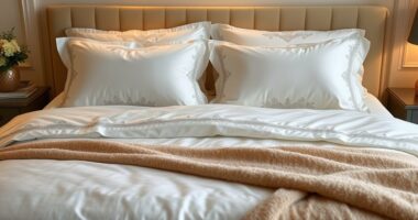 luxury bedding for spa style bedroom