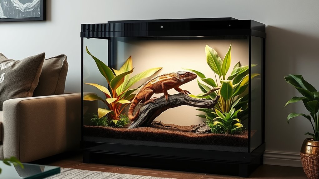 luxury reptile terrarium features