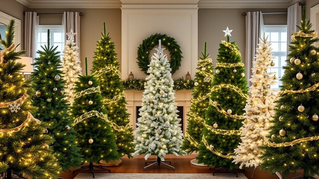 realistic pre lit christmas trees