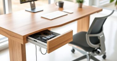 top adjustable desk organization