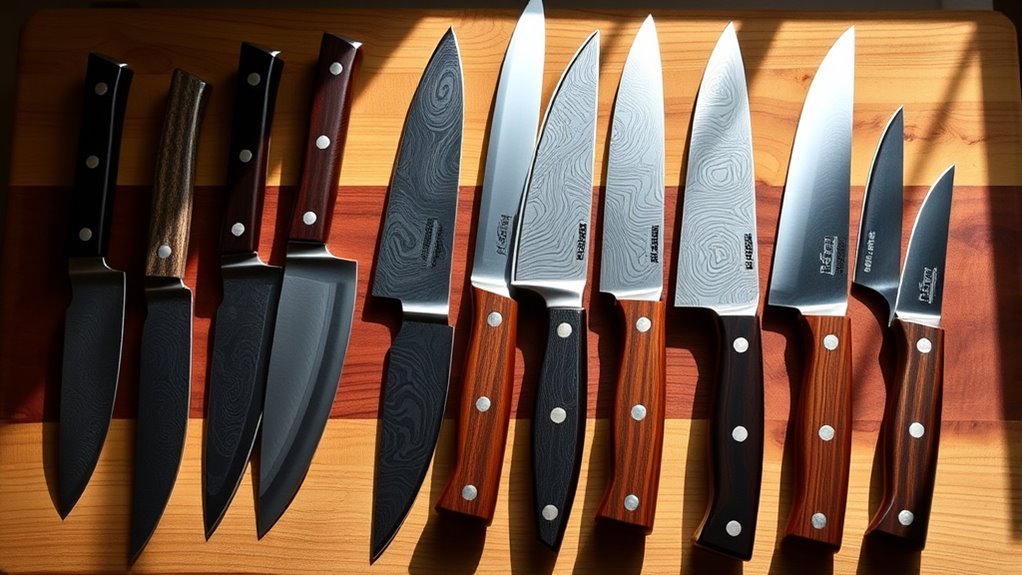 top carbon steel damascus knives