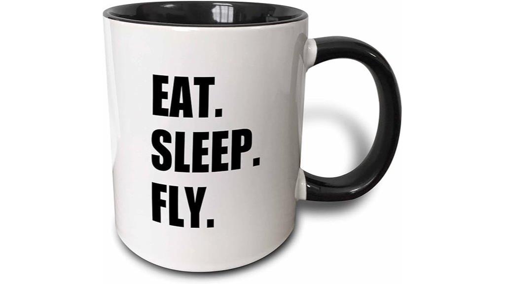 black airplane two tone mug