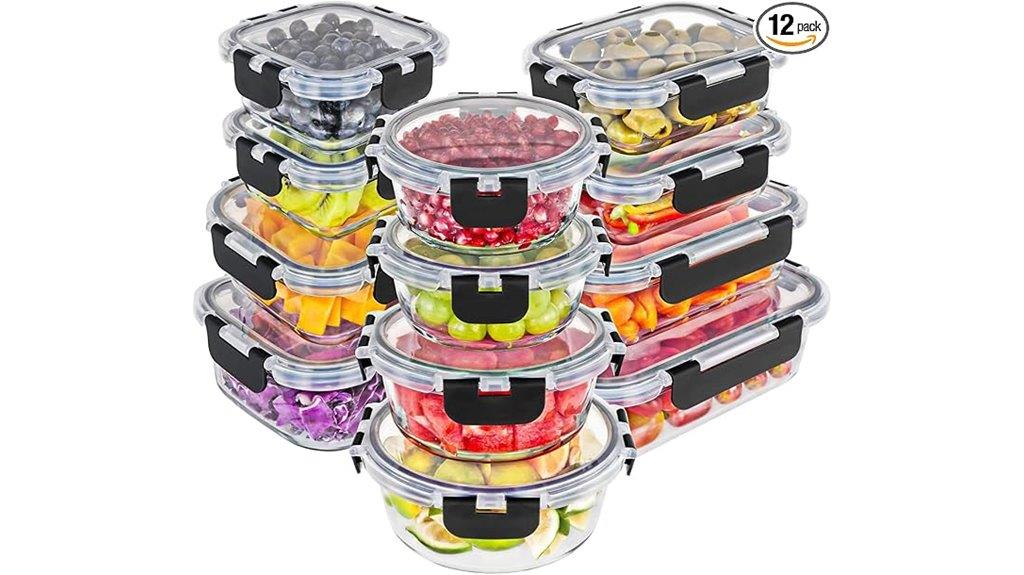 set of twenty four glass containers