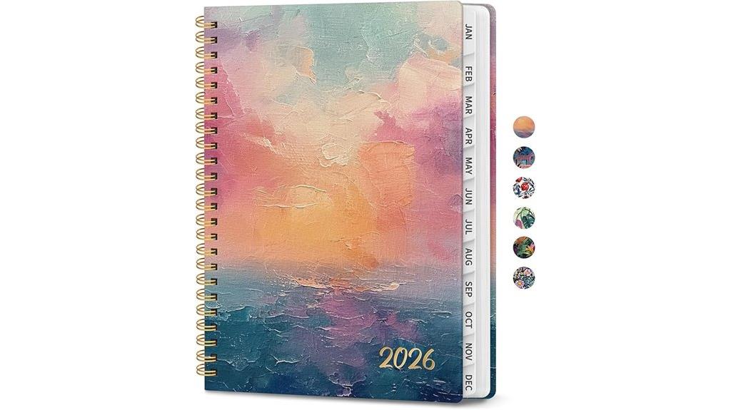 sunset themed weekly planner