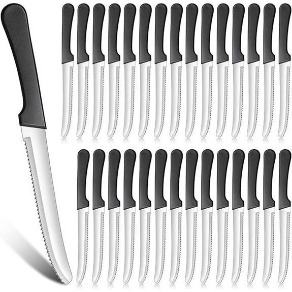 Zhehao 30 Pack Serrated Steak Knives Set