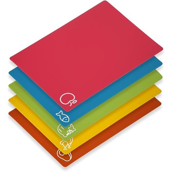 Flexible BPA-Free Kitchen Cutting Boards (5-Pack)