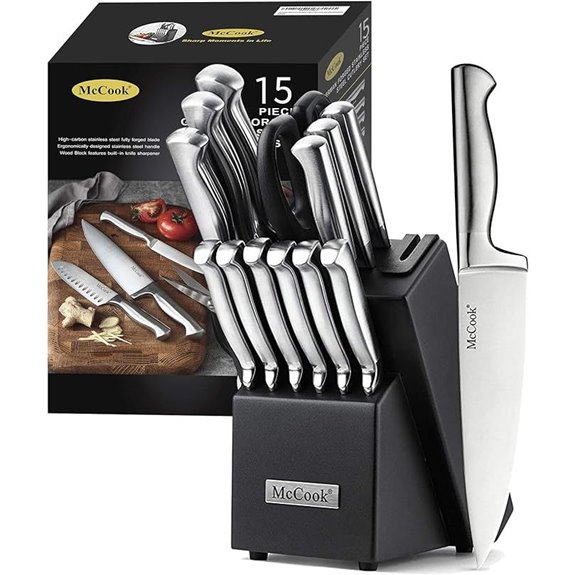 McCook German Stainless Steel Knife Block Set