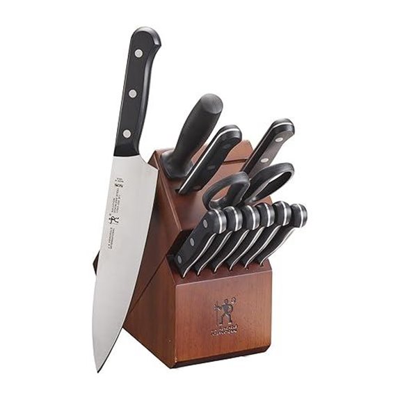 HENCKELS 12-Piece German Knife Set with Walnut