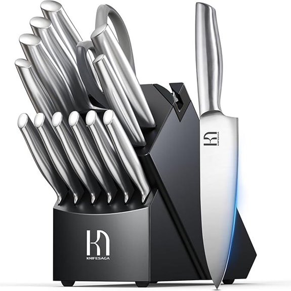 Japanese 14-Piece Kitchen Knife Block Set