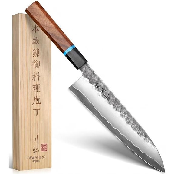 KAWAHIRO VG10 Chef Knife 210mm Black Gift Box