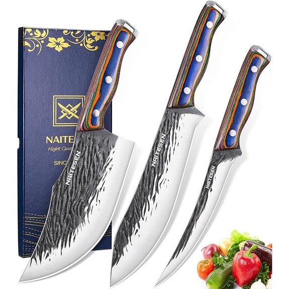 3PCS Hand Forged Meat Knives for Kitchen and BBQ
