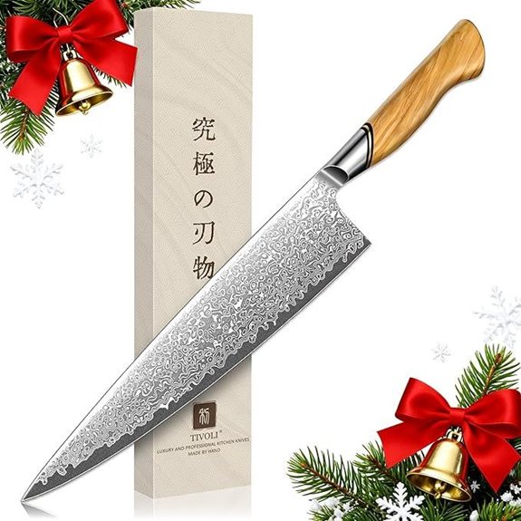 TIVOLI 10-Inch VG-10 Damascus Gyuto Chef Knife