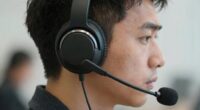 calm voice with headset