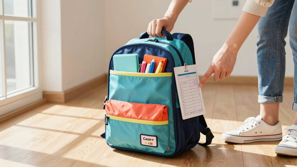 organize backpacks with routines