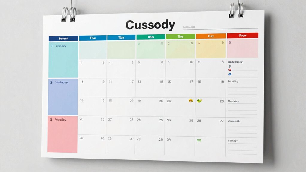 organized custody schedule layout