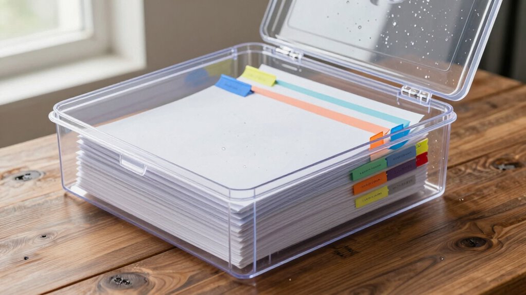 organized waterproof document storage