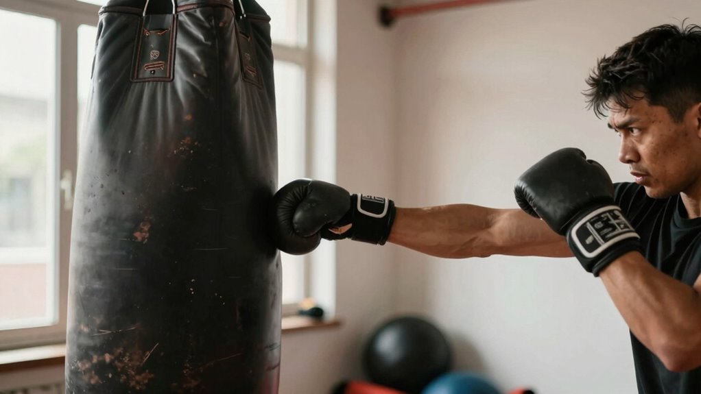 safe punching bag setup
