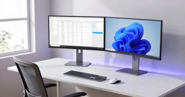 top dual monitor office setups