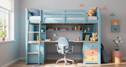 top kid bunk bed desks