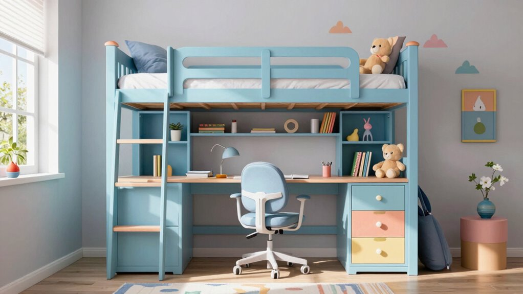 top kid bunk bed desks