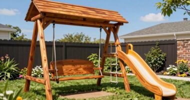 top wooden backyard swing sets