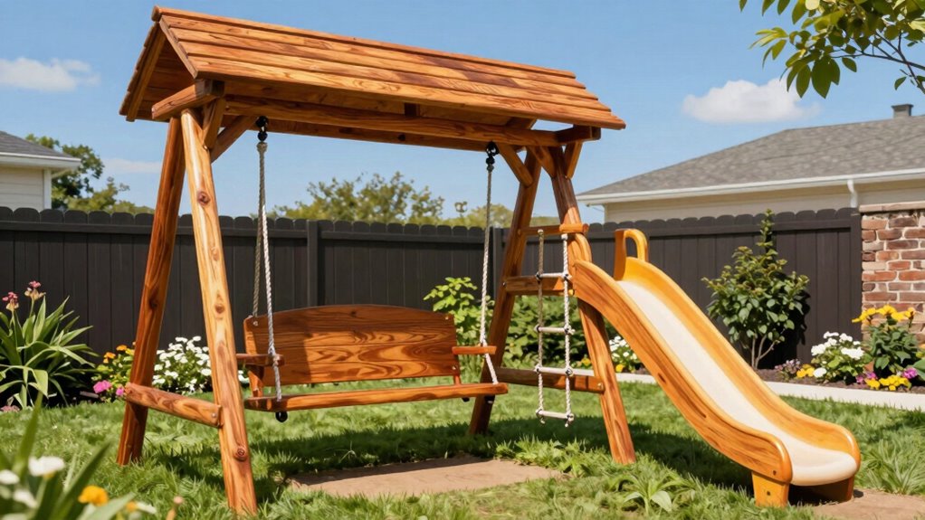 top wooden backyard swing sets